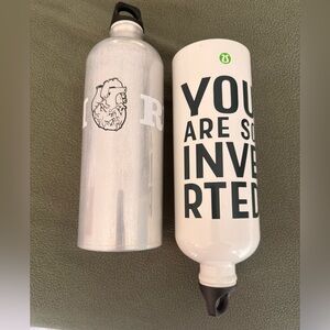 lululemon athletica Silver and White Water Bottles